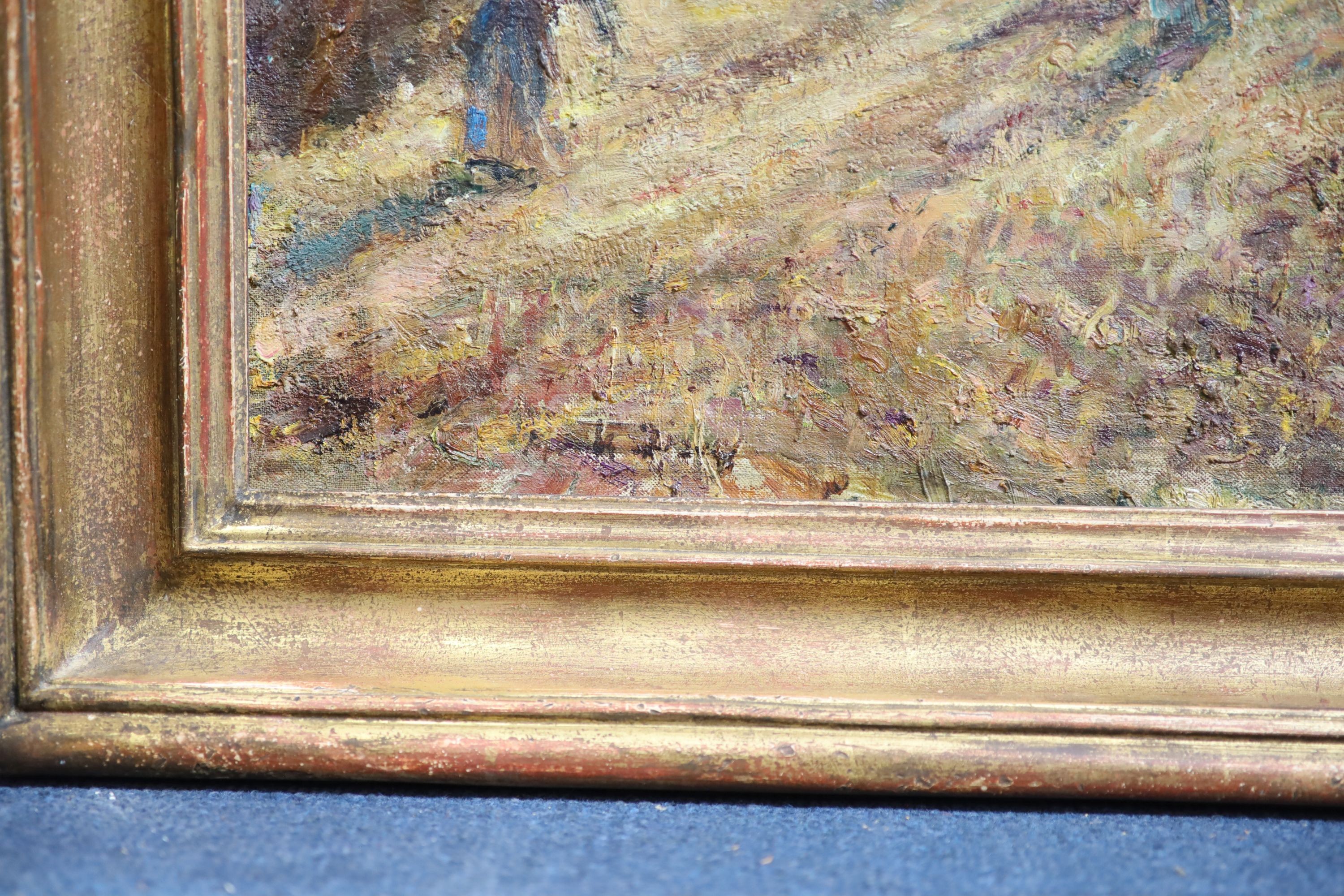 William Mark Fisher (1841-1923), Summer landscape with workers in the fields, Oil on canvas, 44 x 60cm.